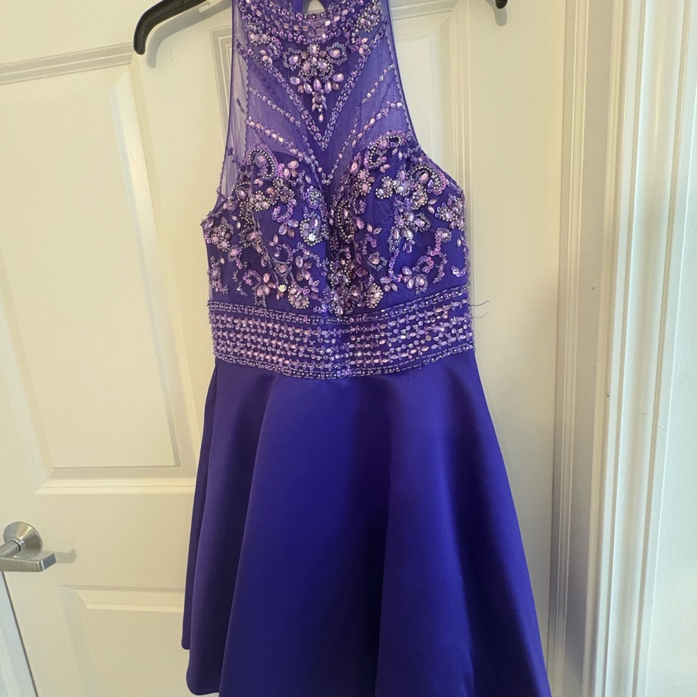 Morilee Purple Embellished Dress